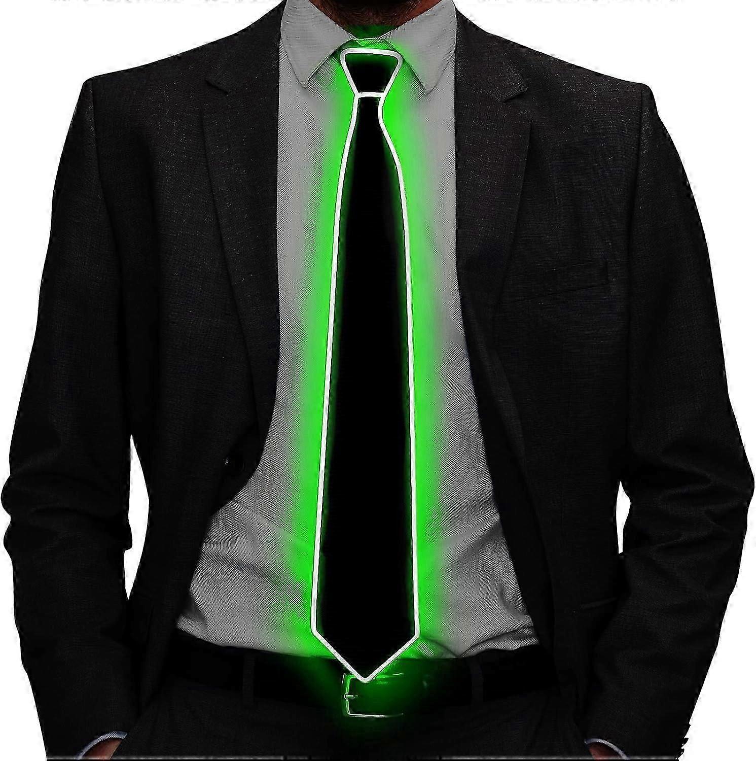 Light Up Neckties, Man Led Luminous Tie With Power Cord, 3 Flash Modes Led Glow Tie, Adjustable Illuminated Tie With Zipper, Costume Accessory For Par