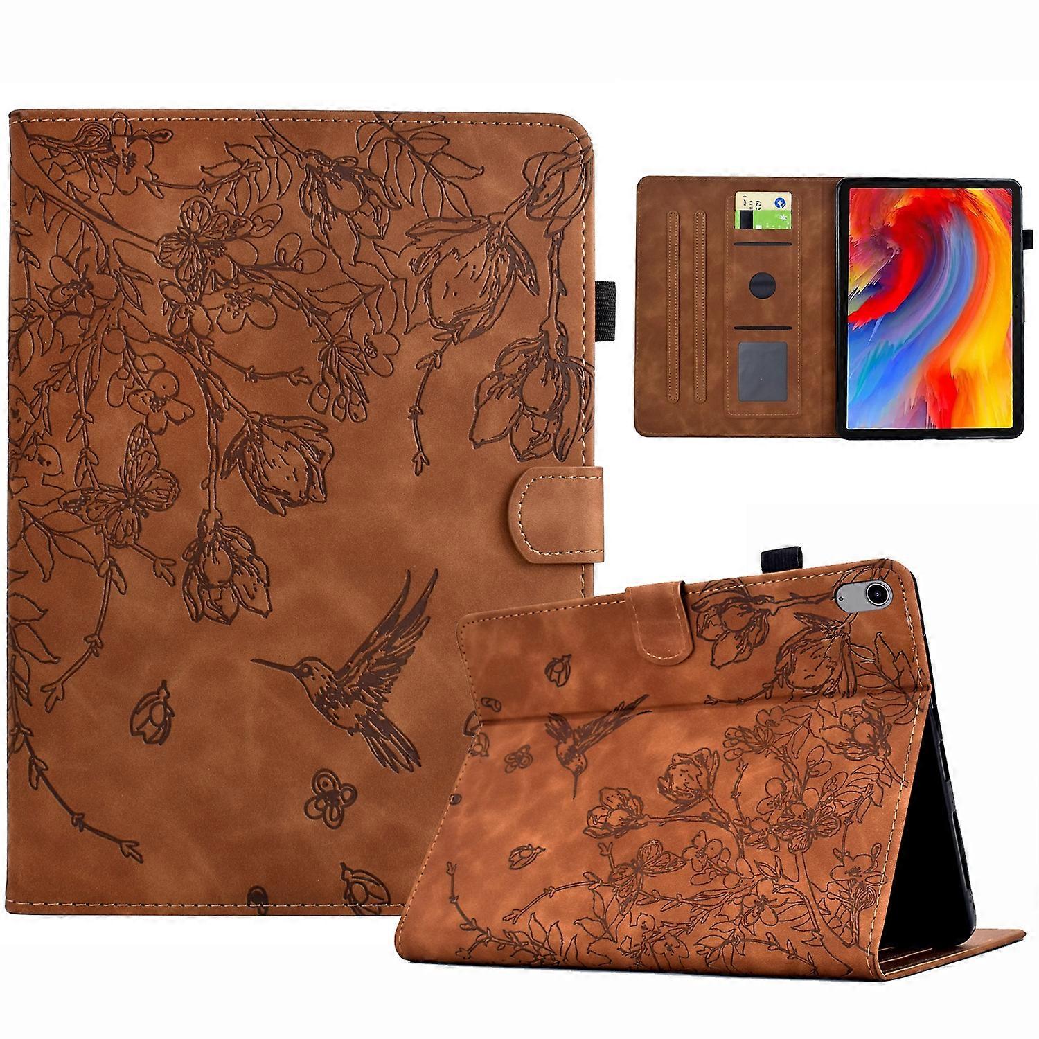 Flowers and Bird Embossed Smart Leather Tablet Case