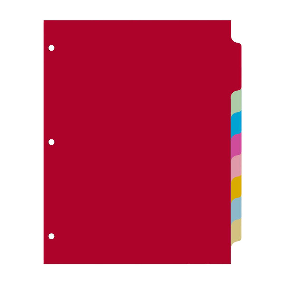 Tab Plastic Binder Dividers with Flexible Front Pockets Plastic Dividers Binder Dividers with Multicolor Tabs for 3 Ring Binder for Business and