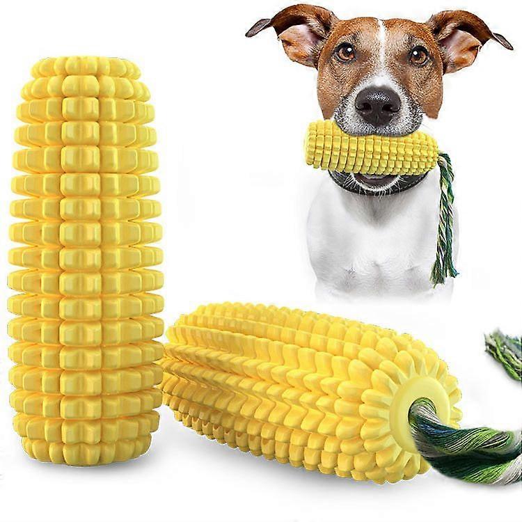 Dog Chew Toy for Aggressive Chewers, Indestructible, Tough and Durable, Squeaky Interactive Dog Toy, Puppy Teeth Chew Corn on the Cob Toy for Small, M