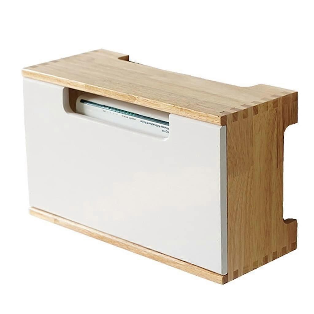 Routers Wall-Mounted White Wooden Storage Box for Router Patch Panels, Multifunctional Organizer, Durable Design