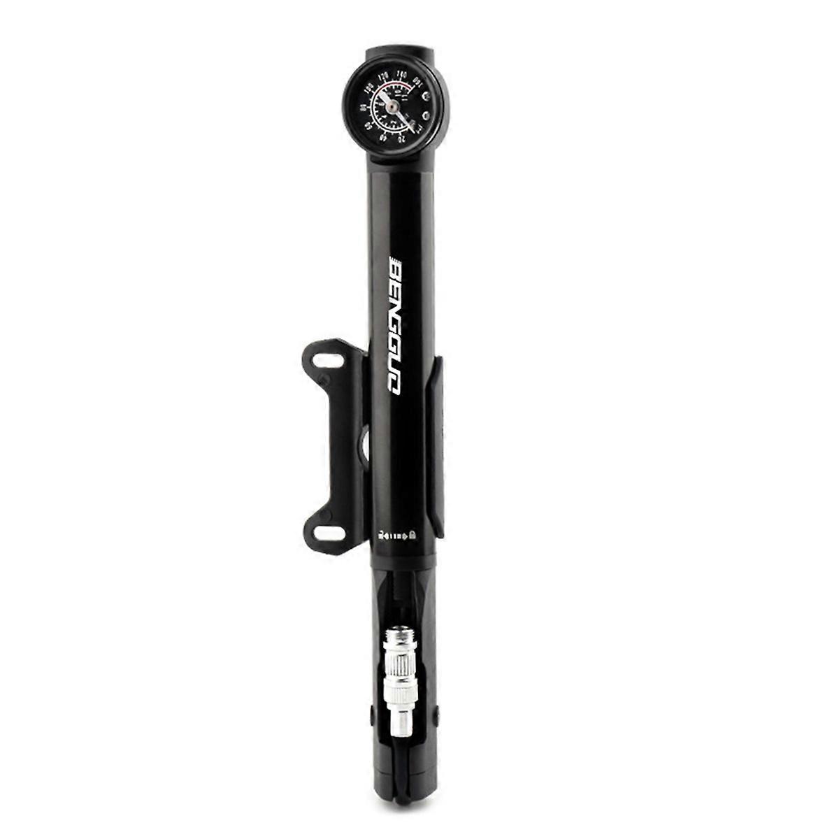 BENGGUO 160PSI Bike Pump with Gauge Aluminium Alloy CNC Bicycle Hand Tire Air Inflator Schrader Pres