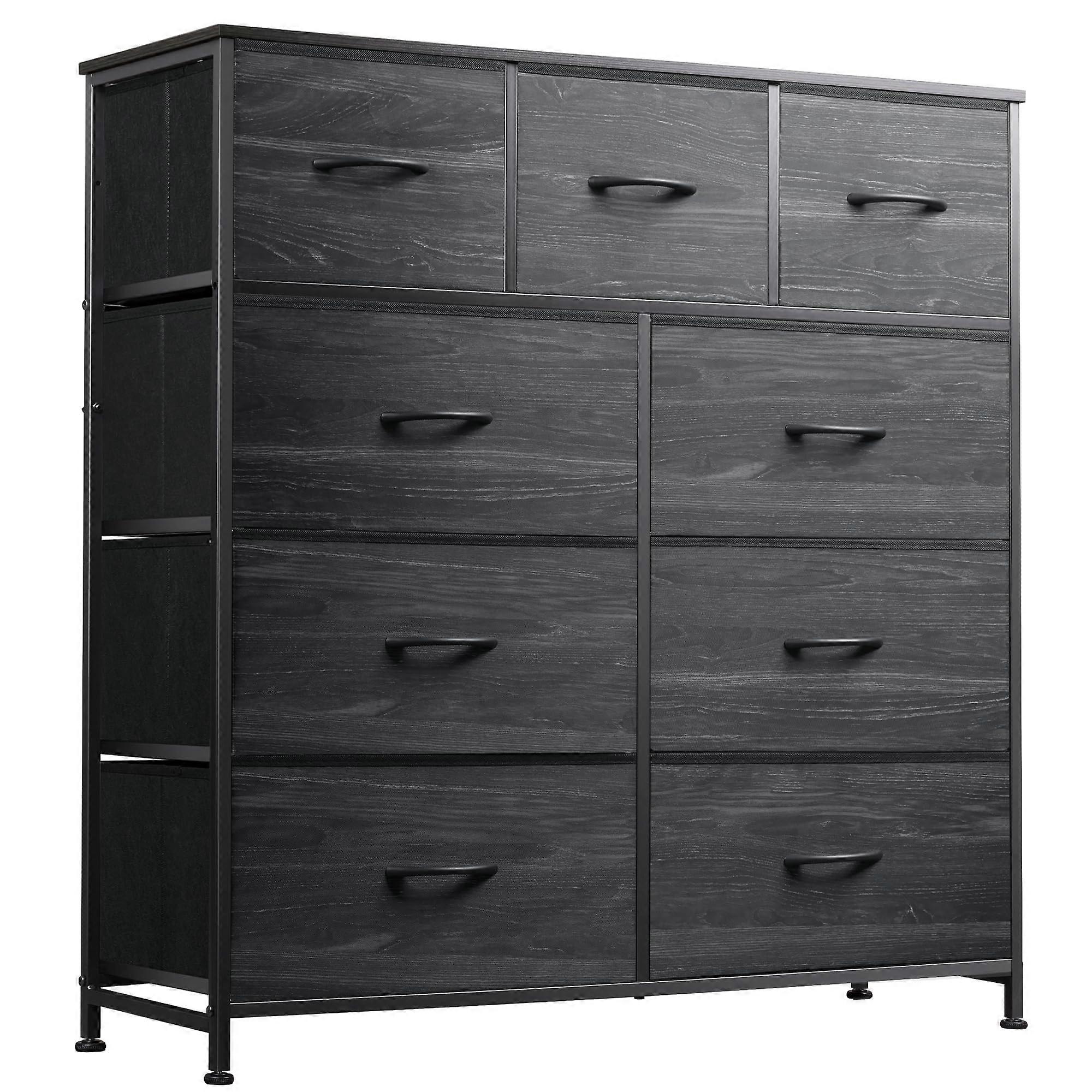 9-Drawer Dresser Fabric Storage Tower for Bedroom Closet Entryway Tall Organizer Soft Fabric Gray Design