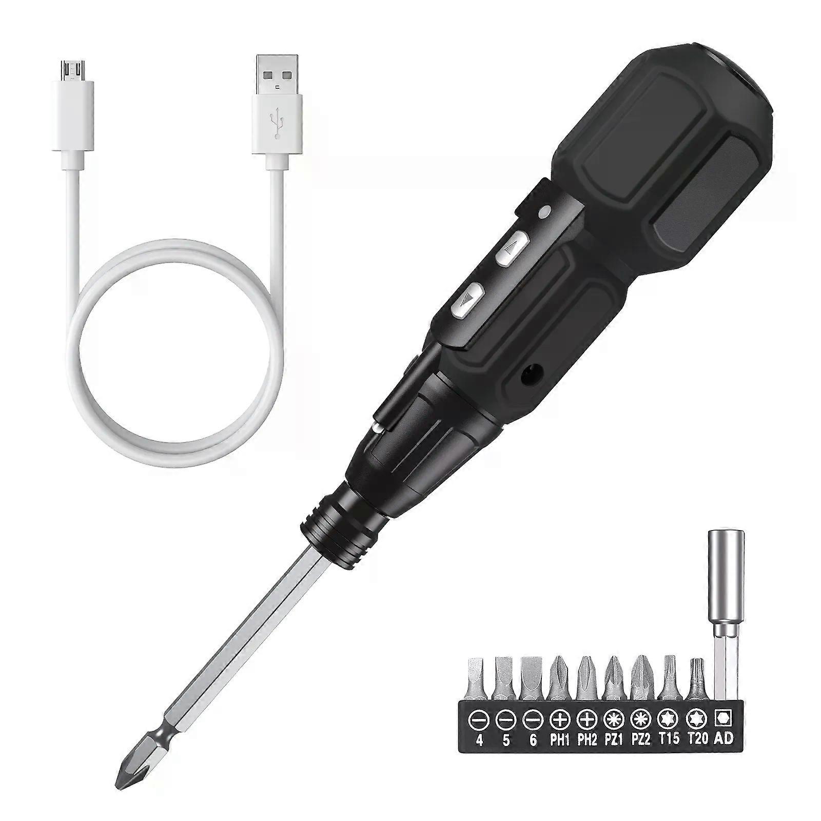 Electric Screwdriver Cordless Rechargeable Power Screwdrivers Set Portable Automatic Home Repair Tool Kit with LED Lights