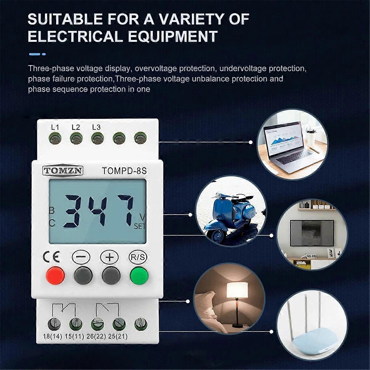 TOMPD-8S 3 Phase Voltage Protector