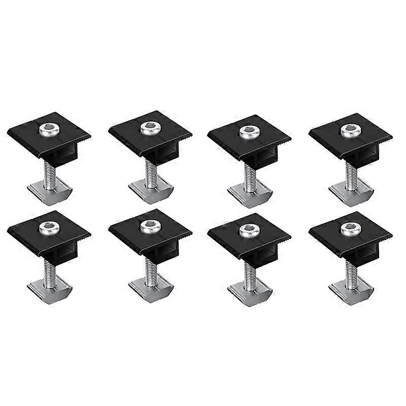 8Pcs Centre Clamp 30mm Black T-Shaped Centre Clamp for Solar Panel