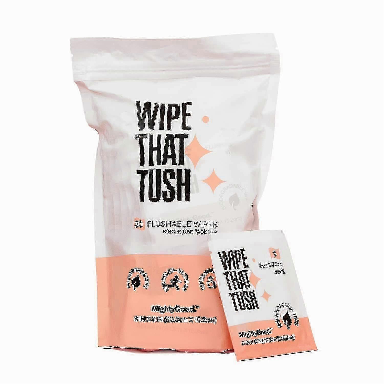 Portable Flushable Wet Toilet Paper - 1 Pack, 36 Wipes - Individually Wrapped Extra Large Aloe Vera Wipes - Hypoallergenic and Odorless - Septic and S