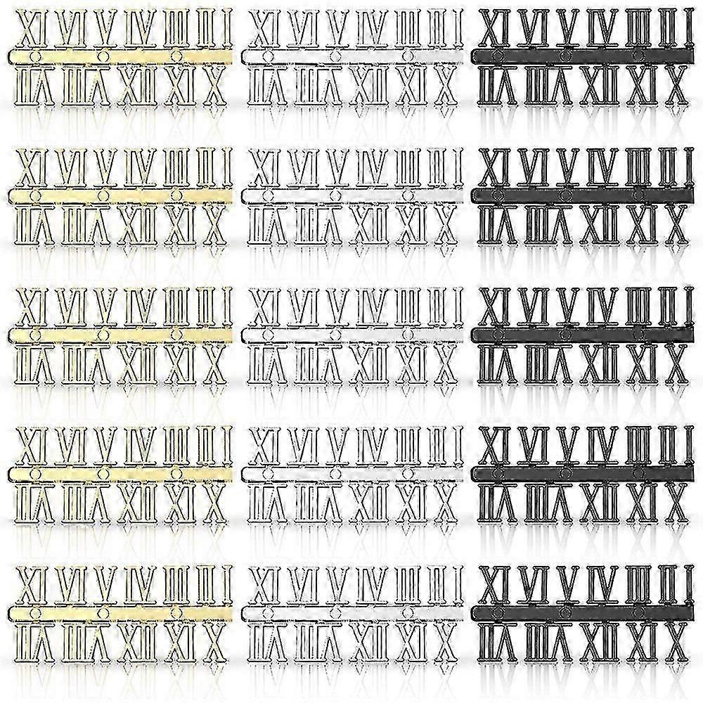 15 Pieces Clock Numerals Kit Diy Digital Clock Numbers Clock Hands Clock Accessories (roman Numeral