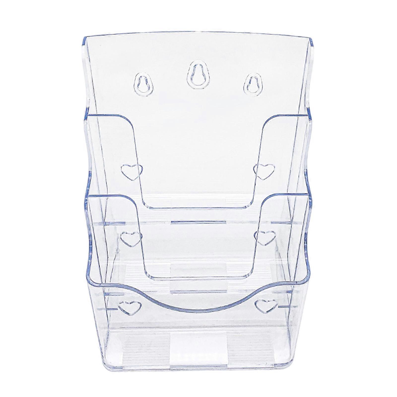 3 Layers Brochure Display Stand Wall Mounted Brochure Holder A 4 Size Literature Stand for Office Restaurants Reception