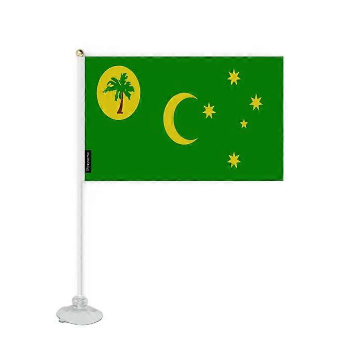 Flag - Mini Suction Cup Flag - Cocos Islands - 20 x 30 cm - Polyester - Double-Sided Print