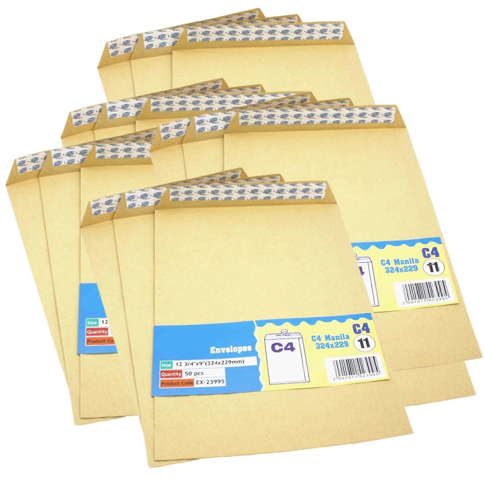 50x Krafts Paper Envelope A 4 Skylines Envelope Self-Adhesive Envelopes Letter Envelope Brown Mailing Bag for Office
