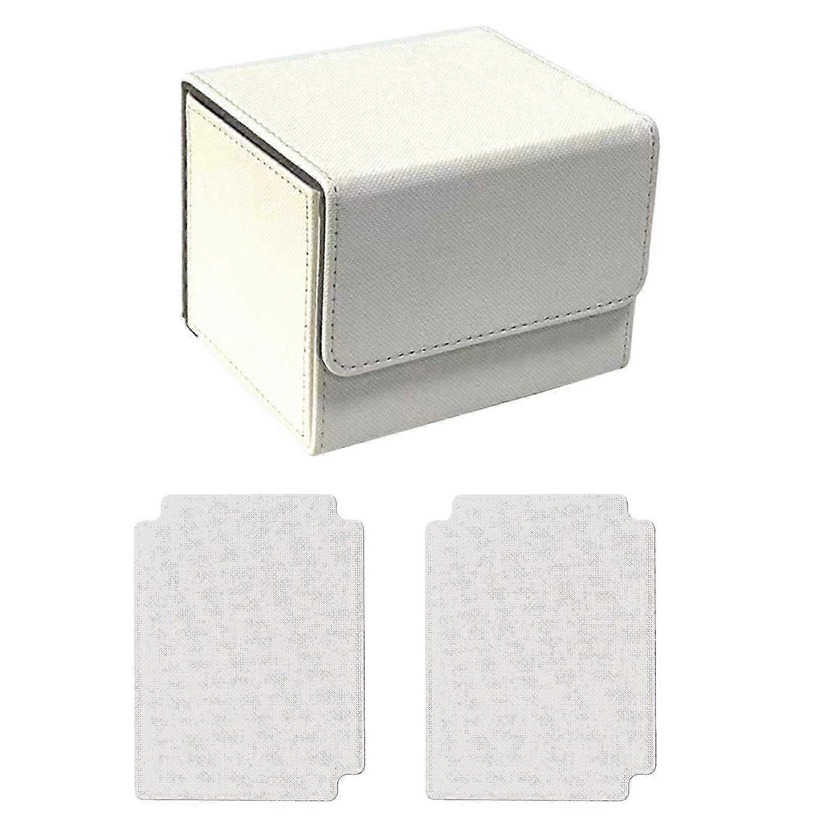 Trading Card Deck Box Cards Case Sturdy Game Cards Protector with 2 Dividers-color: white