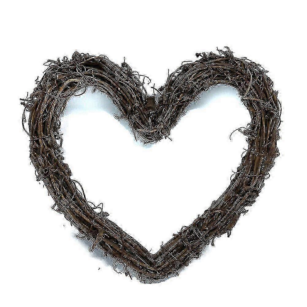 クリスマスのための自然な籐のハートリース - パーティー&ホームハンギングデコレーション
