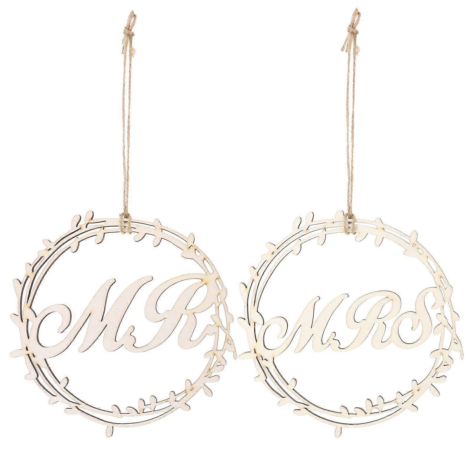 2Pcs Holz Hängeschild Sitzstuhl Pendelleuchte Party Stuhl Hängeschild Stuhl Plakette