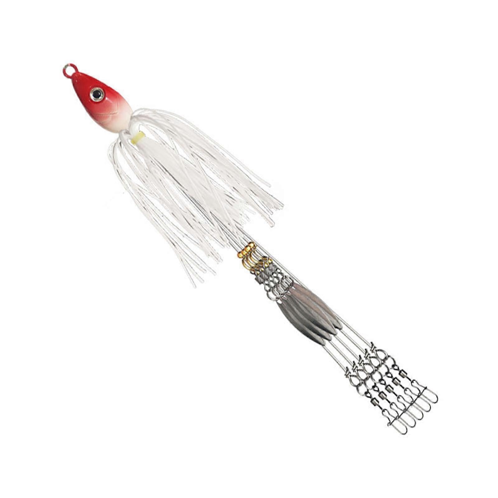 Umbrella Rig Set, 5-Arm Perch Rig, Soft Bait Ready, Snap Swivel and Spinner