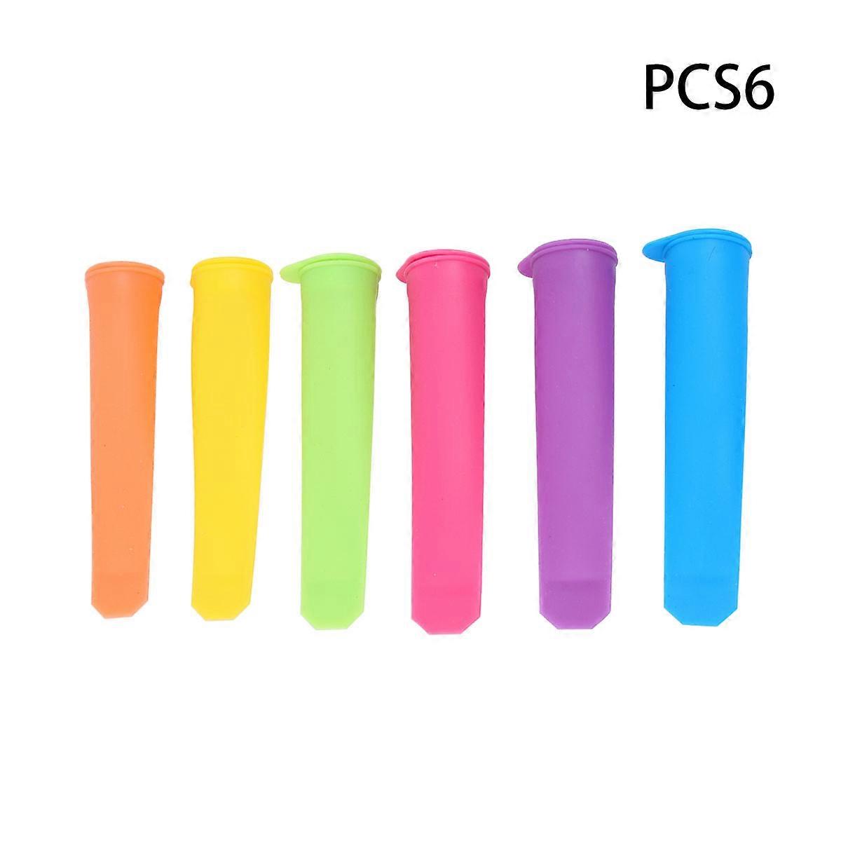 6pcs Silicone Popsicle Molds – Reusable Ice Cream Makers for Easy DIY Lollies, Assorted Colors