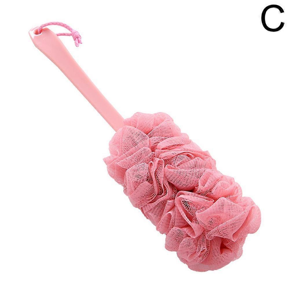 Nordic pink (C) $ Large size with lanyard long handle bath scrub bath ball flower bathroom bath brush bath scrub brush bath scrub back