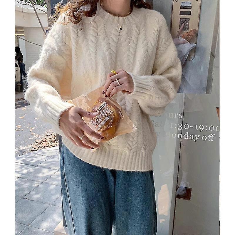 Twist Sweater Women's Fall and Winter Gentle Soft Lazy Wind Pullover Tide Knit Sweater