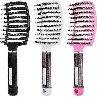3 Pakkaus Hiusharja Tuuletettu kaareva harja Detangling Brush Hair Detangler Brush Muotoiluharja Harjan muotoiluharja