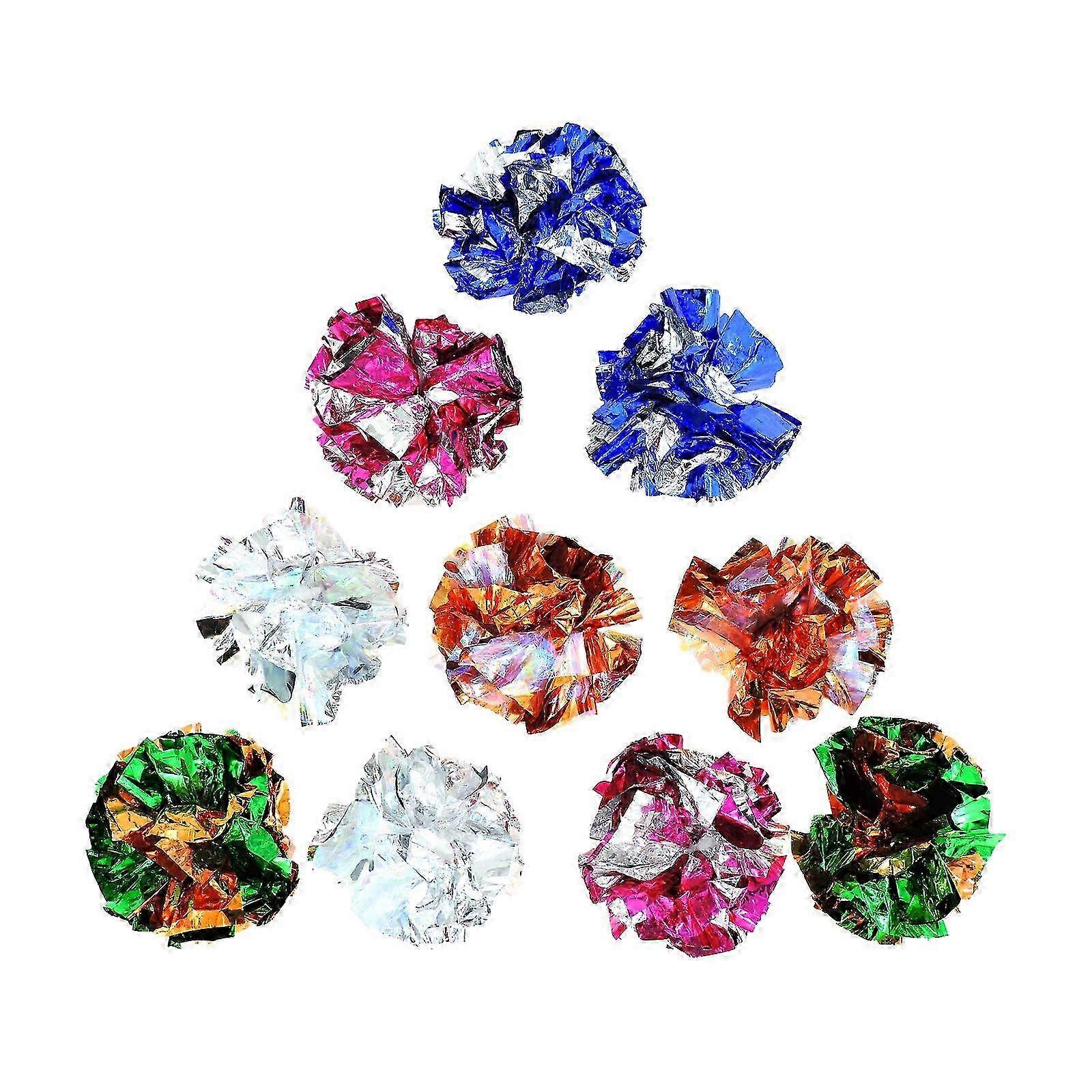 10-Pack Colorful Cat Rattle Paper Balls