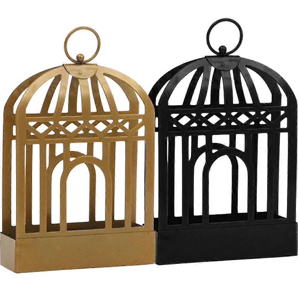 Retro Portable Coil Holder Birdcage Shaped Bracket For Bedroom 12.7x4.5x20.7cm Prevent Soot Falling 2Pcs