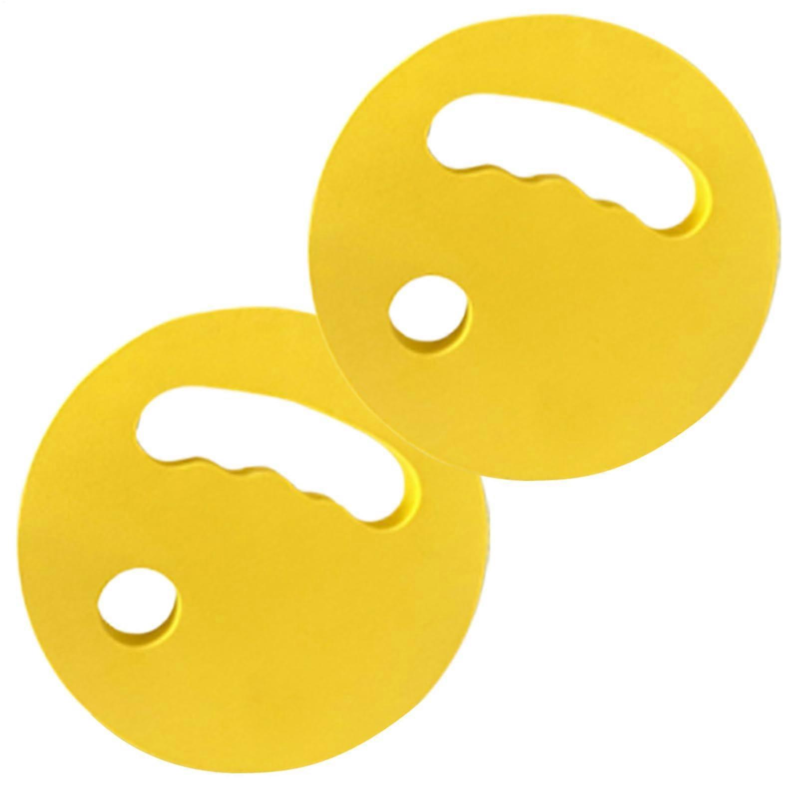 Water Training Discs 2 x EVA Discs Floating Float Aid Ergonomic Handle for Teens Women Men Young Beginners Yellow Ref: 3497