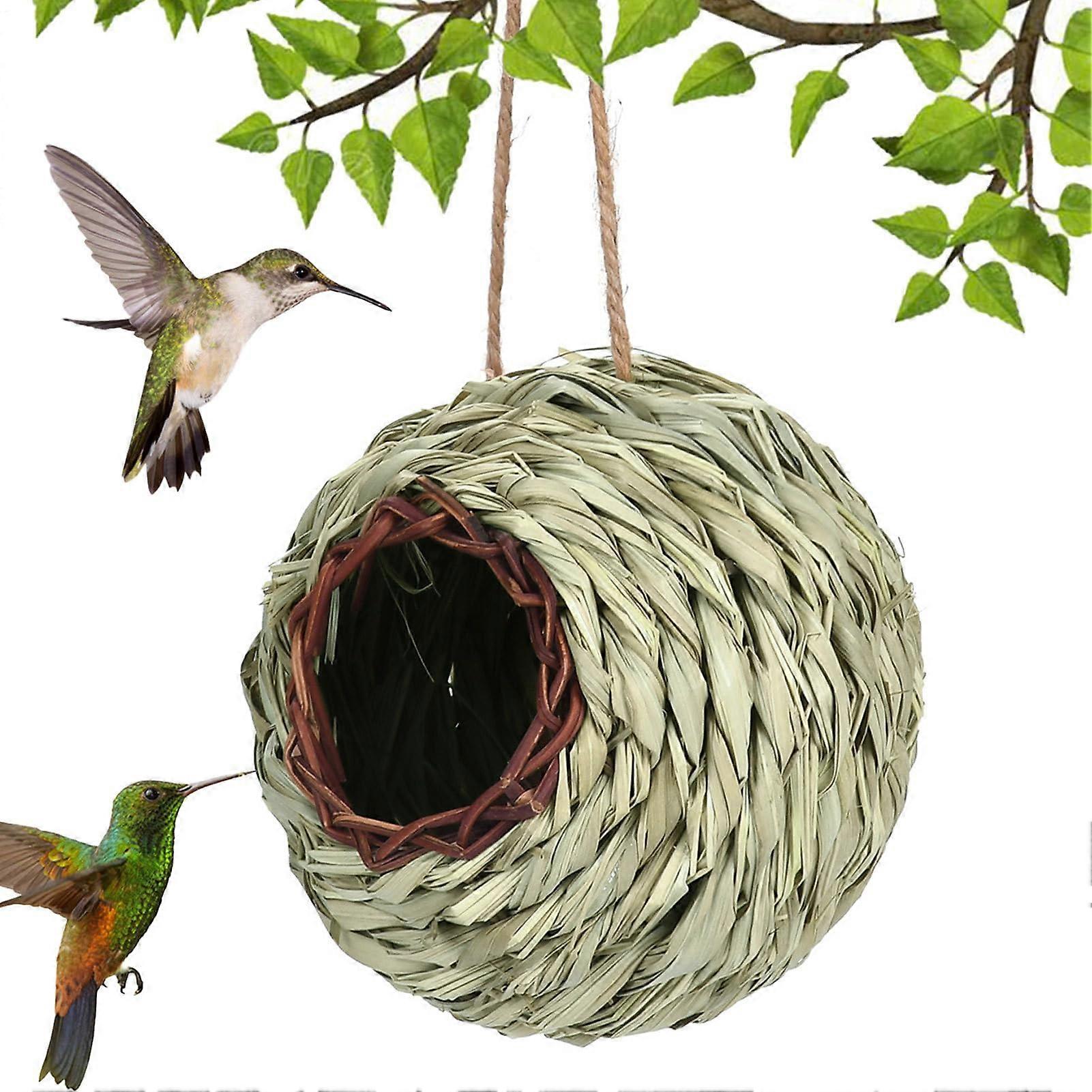 Vogelnest | Kugelform Hängendes Vogelhaus Für Garten Balkon | Handgewebtes Naturmaterial Außendekoration