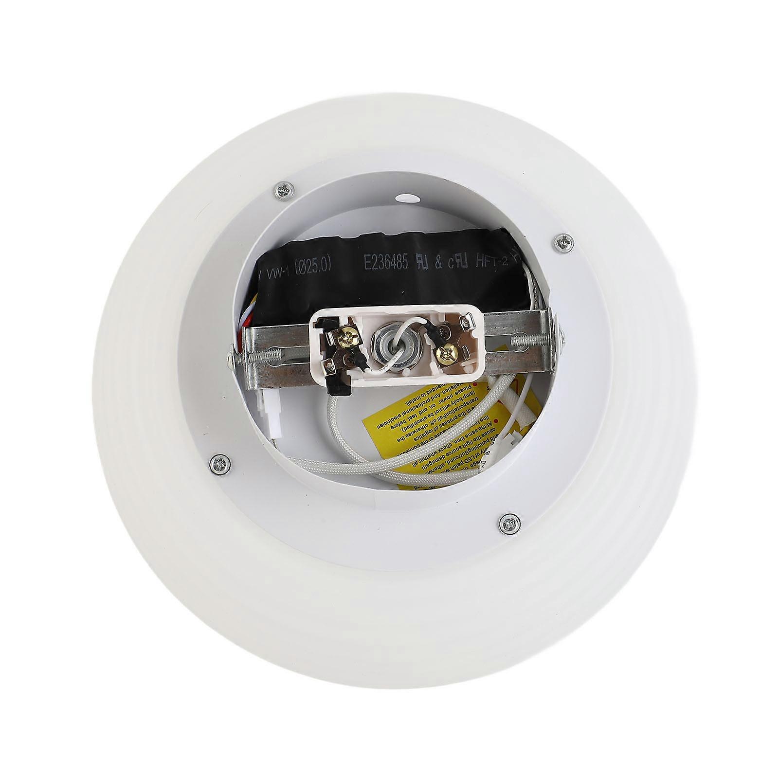 Plafonnier LED encastré rond, abat-jour fileté blanc crème, pour salon, salle à manger, chambre à coucher, 20 cm