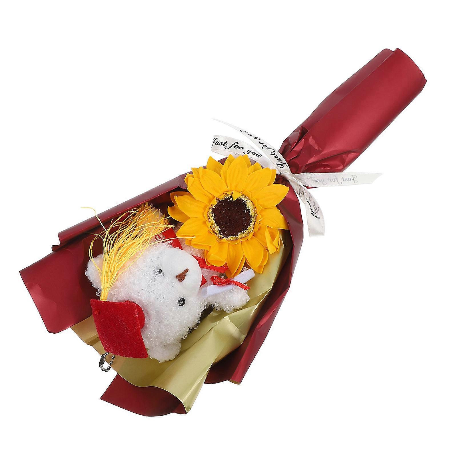 Graduation Plush Bear Bouquet Multi Color 30X13X5CM For Party Decoration And Photo Props 1Pack