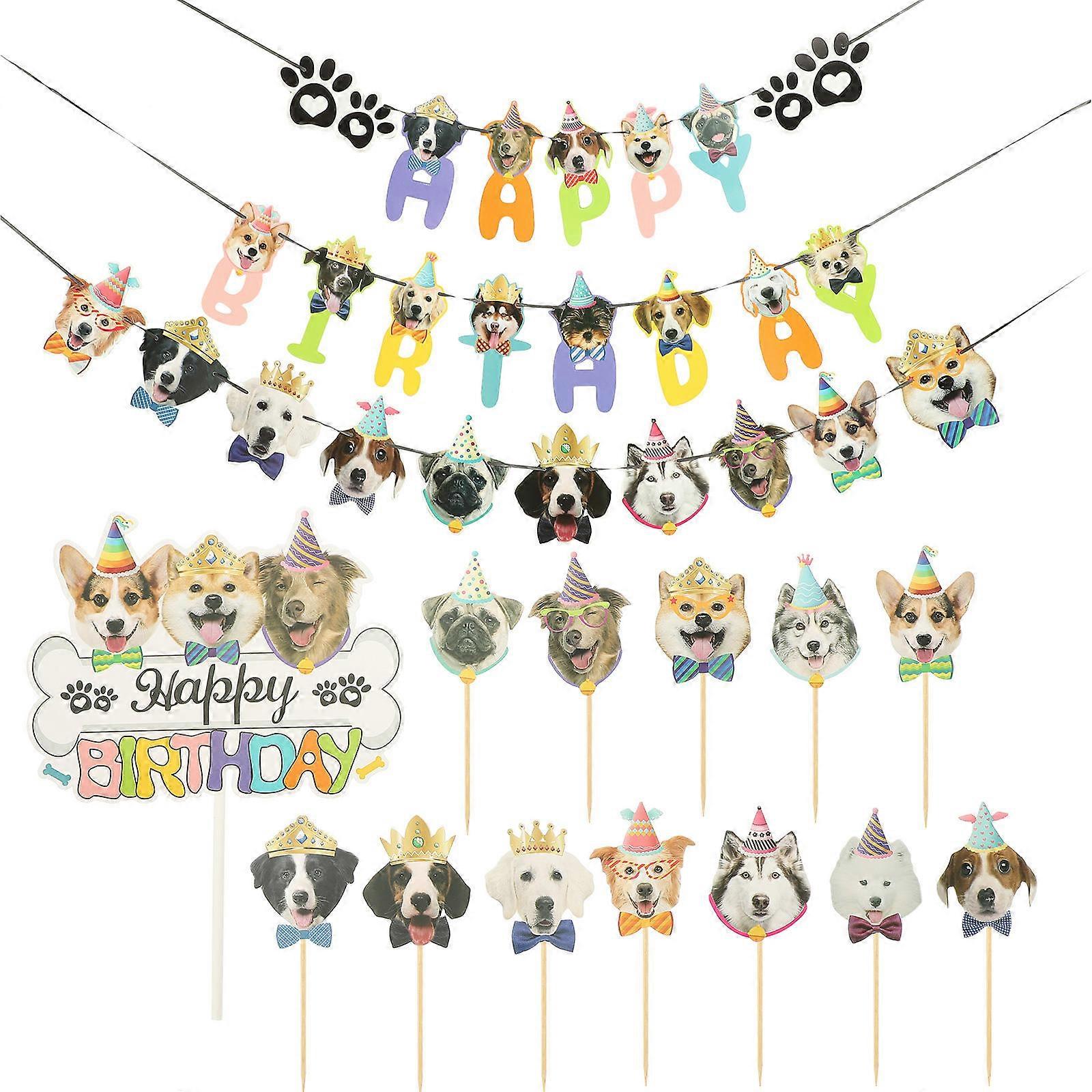 Dog Themed Birthday Party Decorations Set Multi Colored 18x14cm Party Atmosphere Creation 1Set
