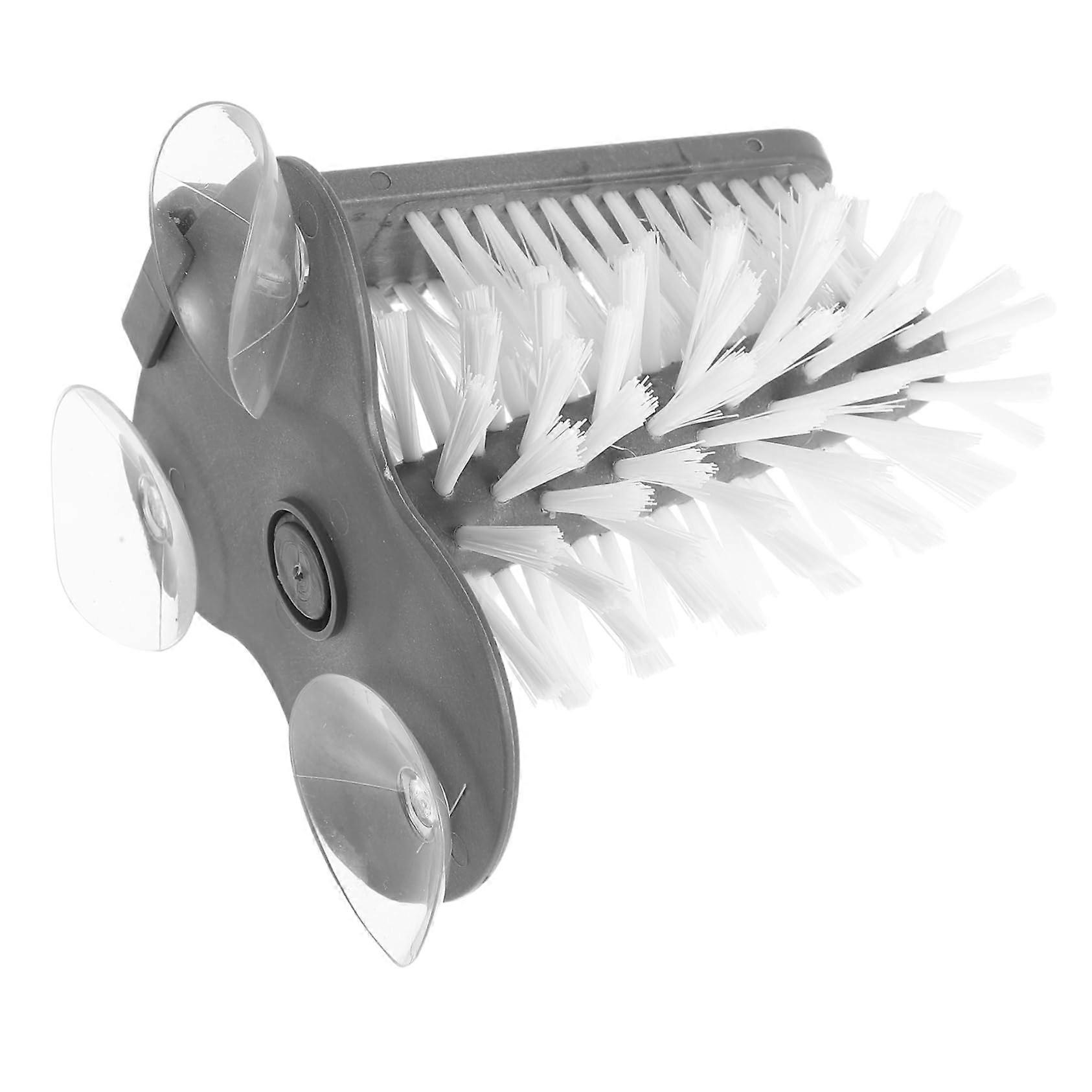Rotating Cup Brush with Suction Cup for Glass Cleaning Wall-Mounted Efficient Space-Saving Tool