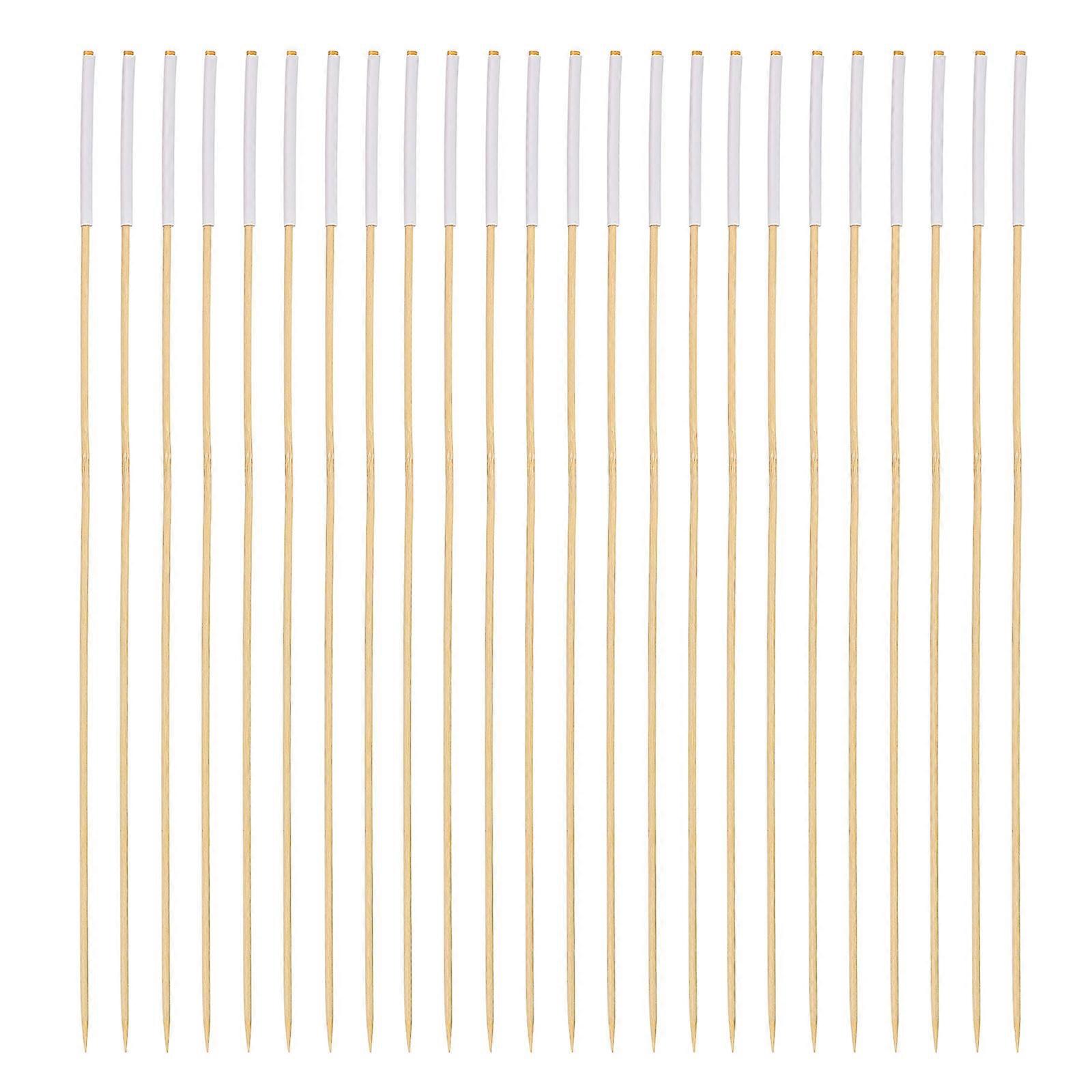 60Pcs Fruits Snacks DIY Fixed Sticks Adhesive Sticking Bamboo Sticks Khaki