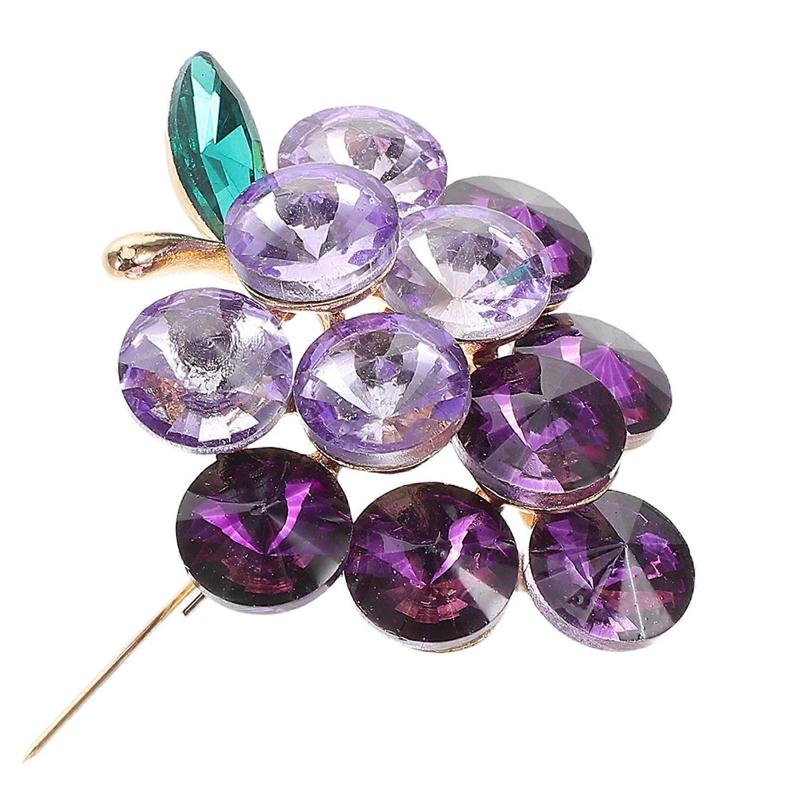 Here's a polished and engaging product description based on your input:

 

**Elegant Alloy Glass Grape Brooch Pin for Women – Stylish Fruit Lapel