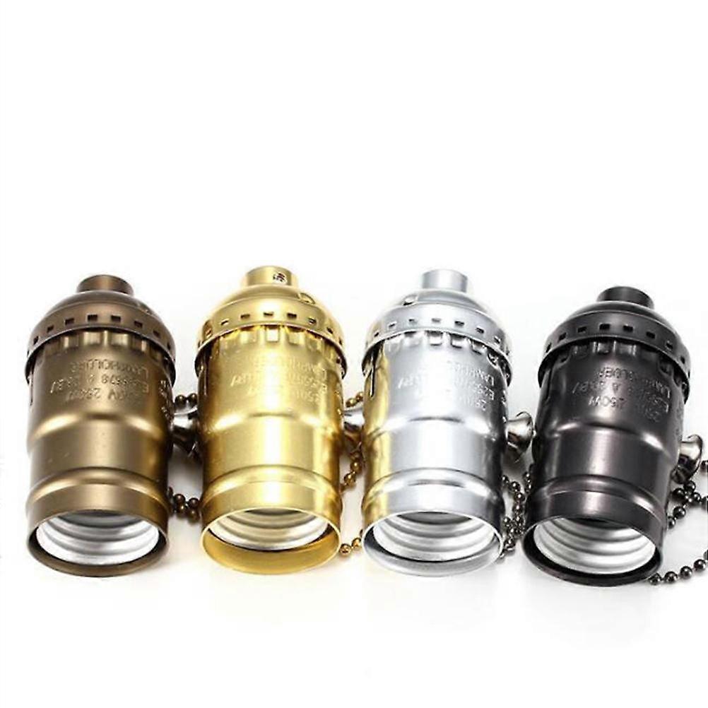 Retro Design 2Pcs E26 Lamp Bases Light Bulb Sockets Replace Damaged Bulb Socket Home Lighting Black Pearl
