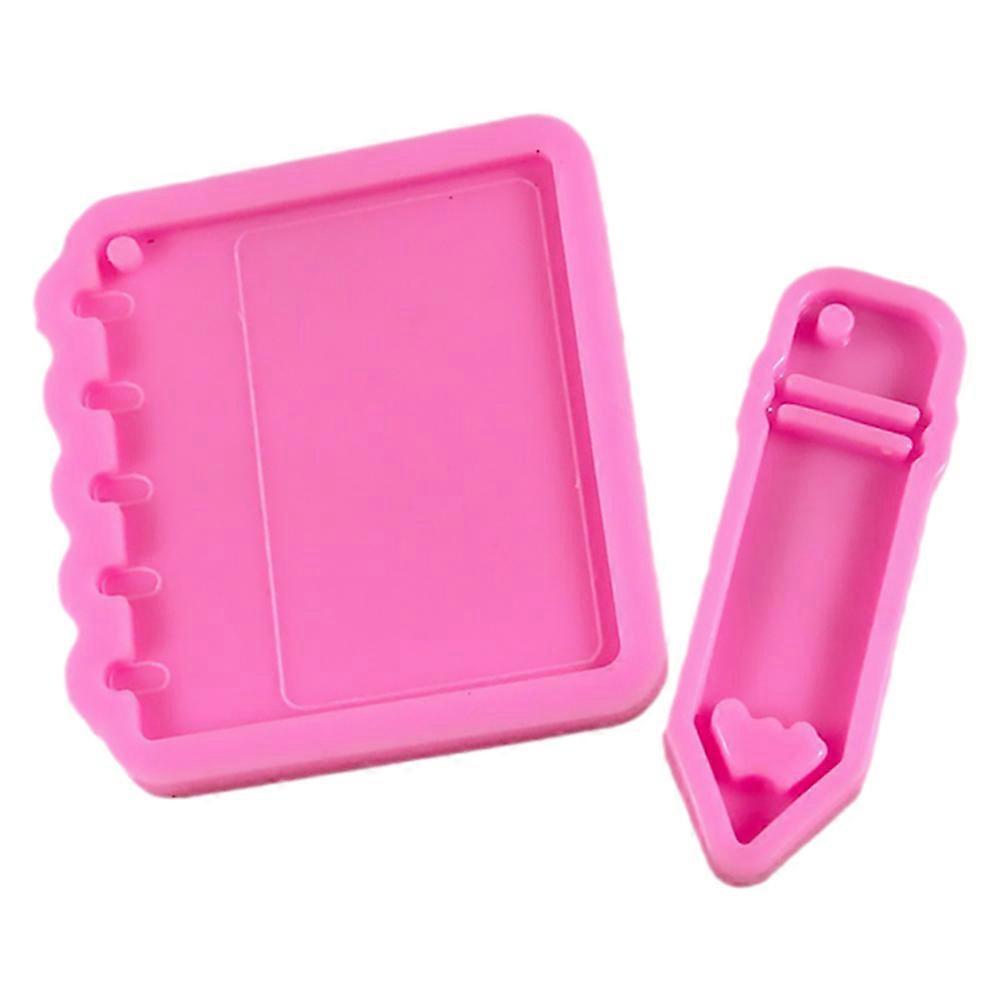 Keychain Pencil Charm Silicone Mold NoteBook Shape Diy Projects Wear Resistance 1Set