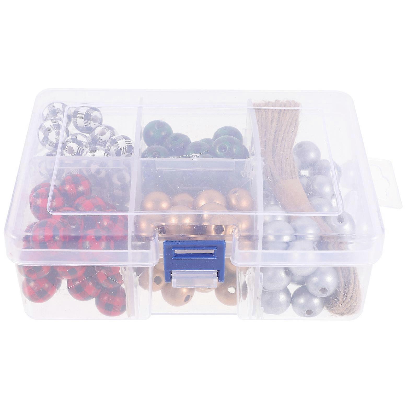 Craft Beads With Holes Wooden Beads Set Diy Crafts Multi Color Round Shape Loose Bead Design For Craft Making 1 Set