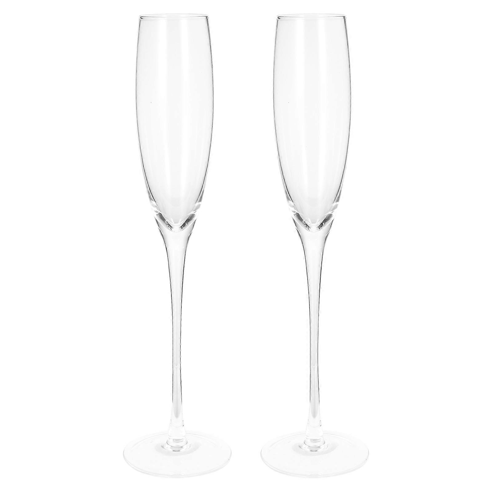 Elegant Transparent Glass Goblet for Drinking with Stable Base and 2 Pcs
