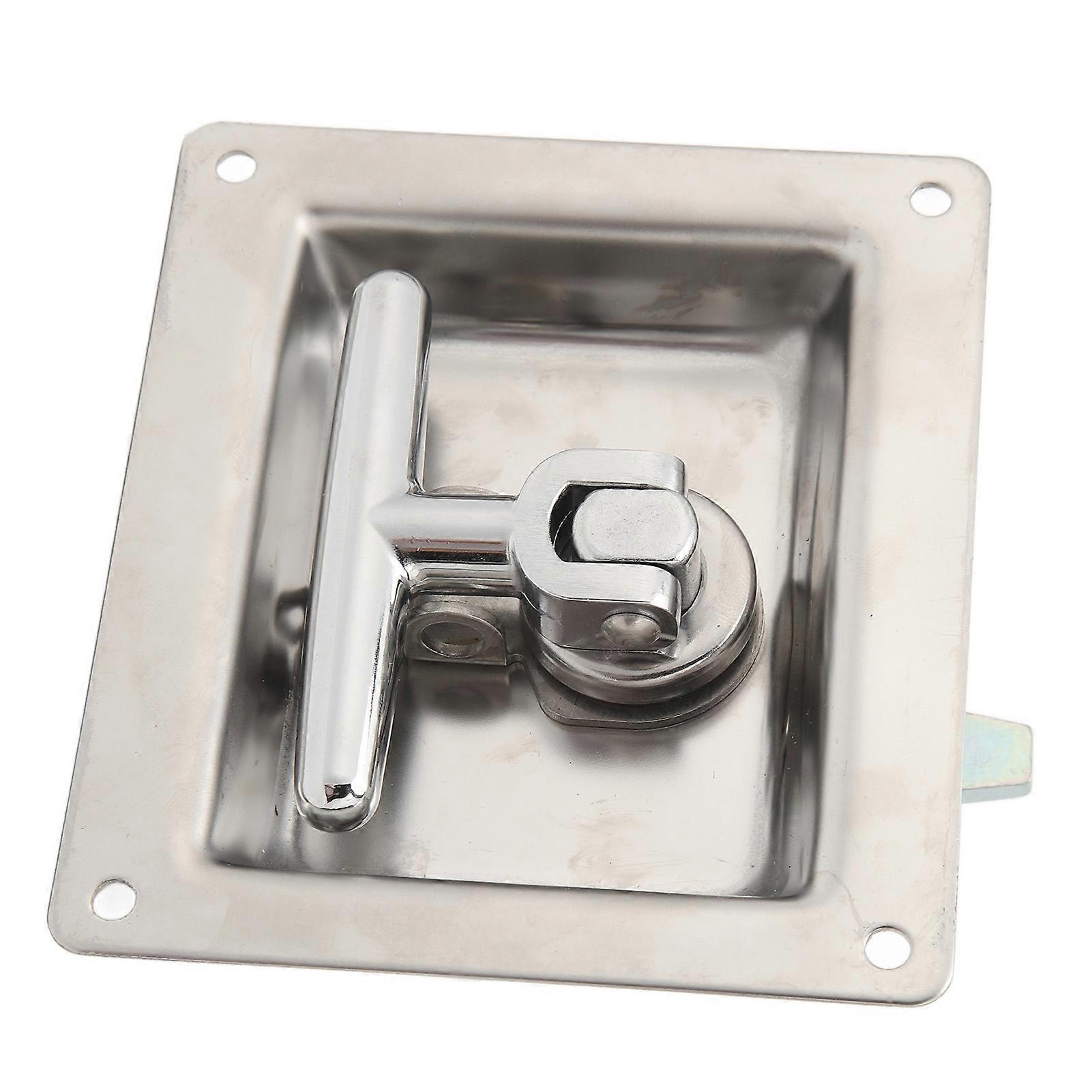 Folding T Handle Lock Keep Safety Rotating Unlock Stainless Steel Door Handle Lock for RV Yacht 