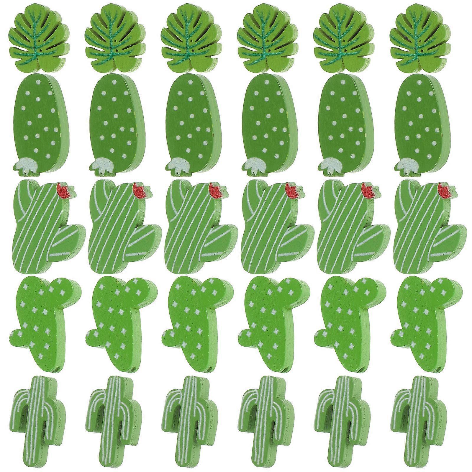 Cactus Thumbtacks Set Cactus Shaped Push Pins Bulletin Board Use Elegant Design Green Metal 30Pcs