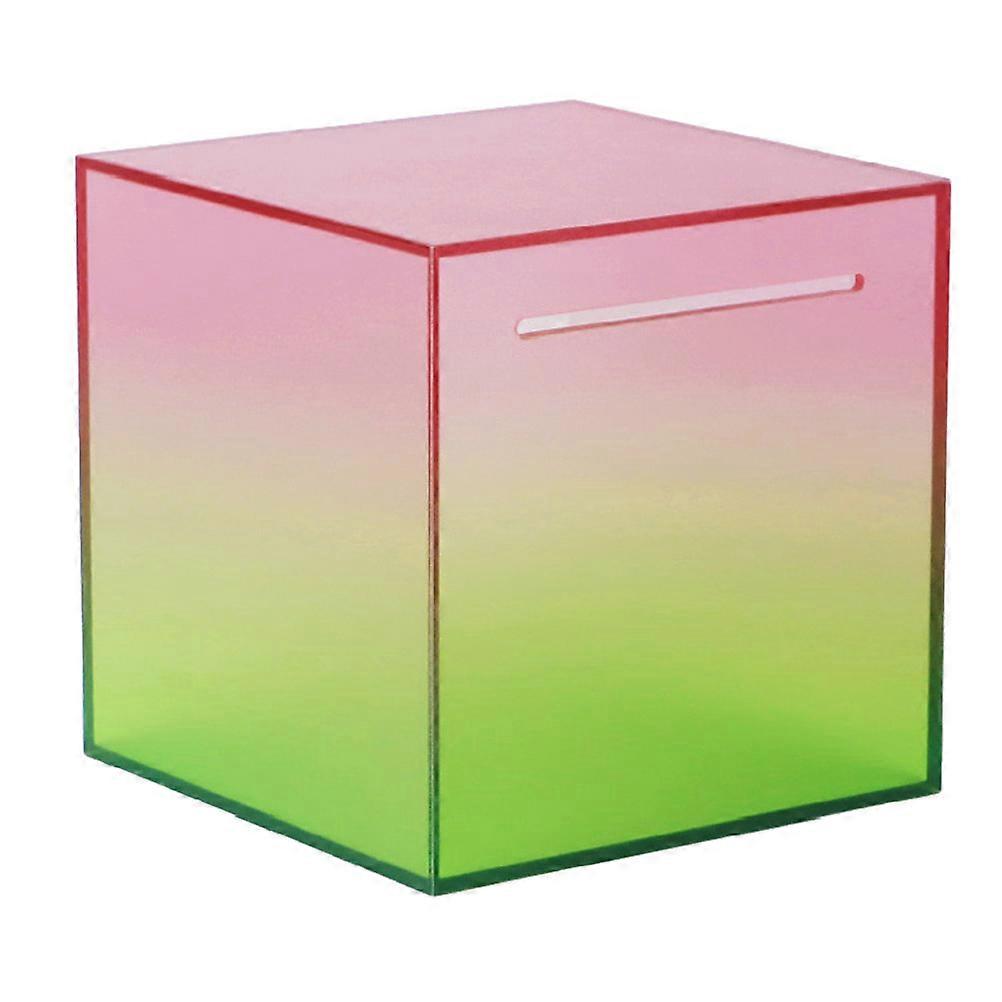 クリアマネーセービングボックスアクリル貯金箱キューブオフィス使用7.5X7.5X7.5in 1パック