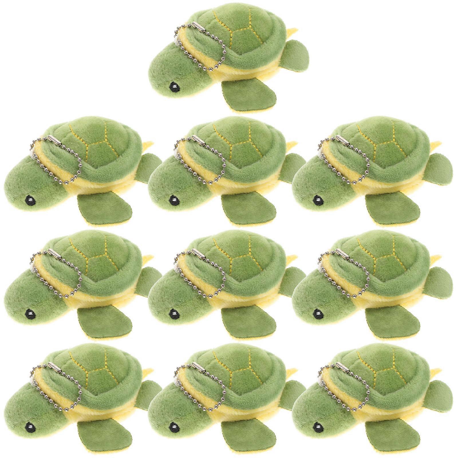 Bulk Turtle Keychains Stuffed Toy Keychain Key Decoration Assorted .1X3.7X1.6in 10Pcs