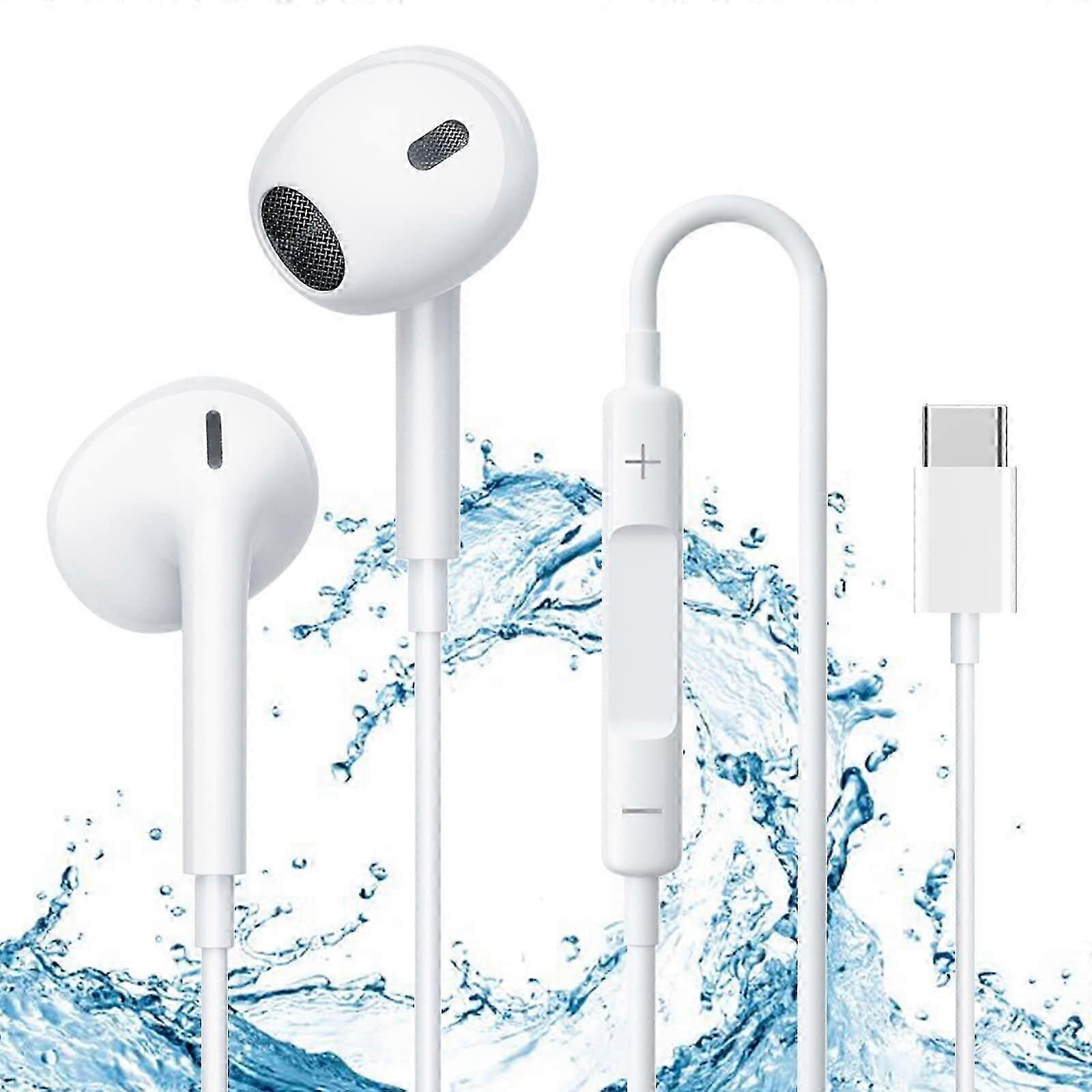 USB C Kulaklıklar - HiFi Stereo - Mikrofon ve Ses Kontrolü - Huawei, Samsung, iPad, Pro, OnePlus, Google Pixel ile uyumlu