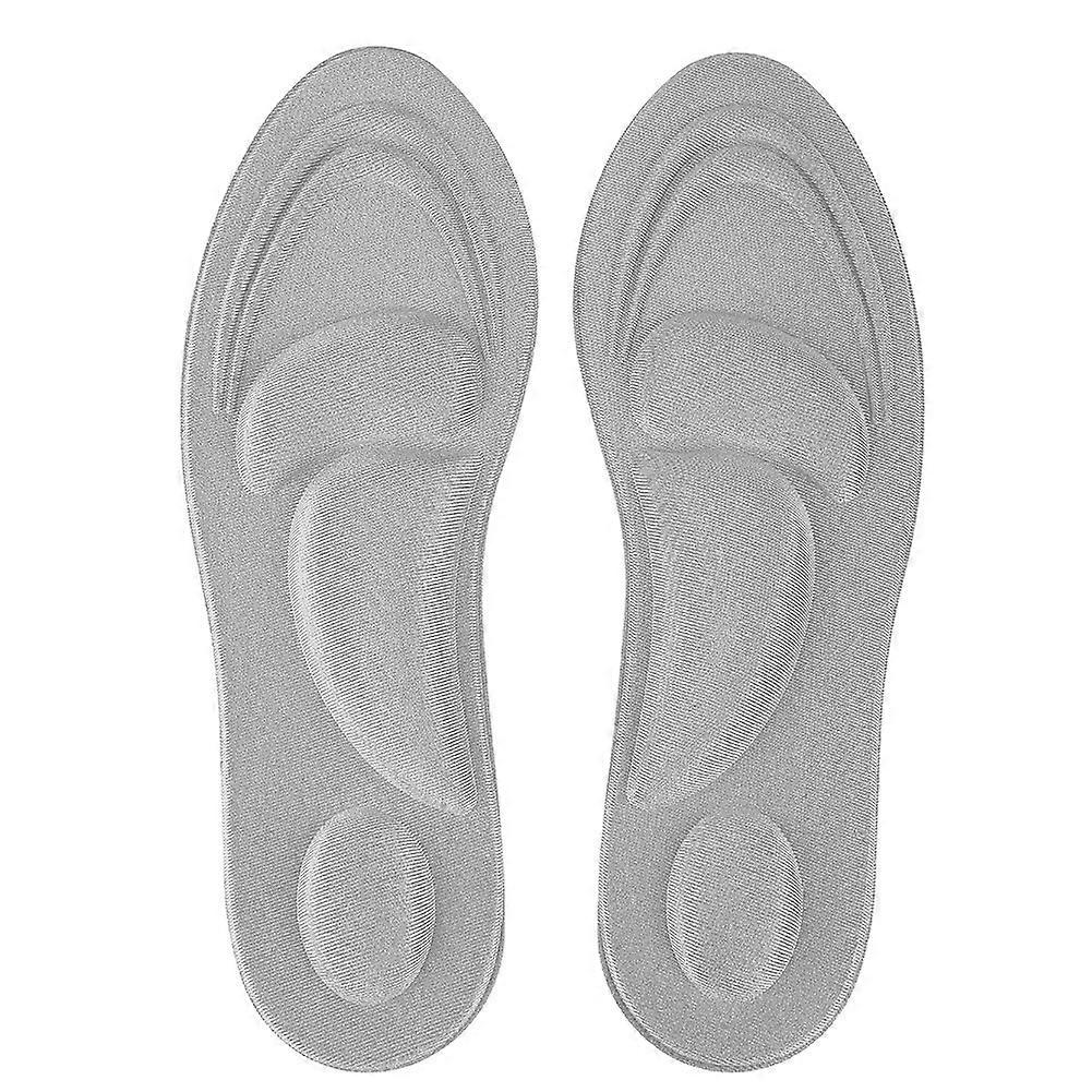 Orthotic Insoles for Flat Feet, Arch Support, Memory Foam Insole, Comfortable Silver Shoe Pad for Men