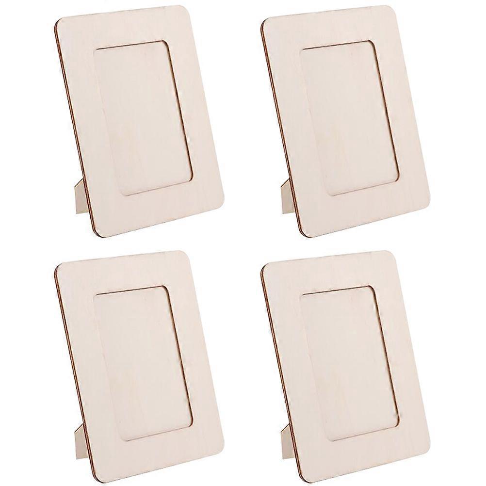 Unfinished Wood Frame Wooden Picture Frames Diy Projects Children 19x14cm Rectangular 4Pcs
