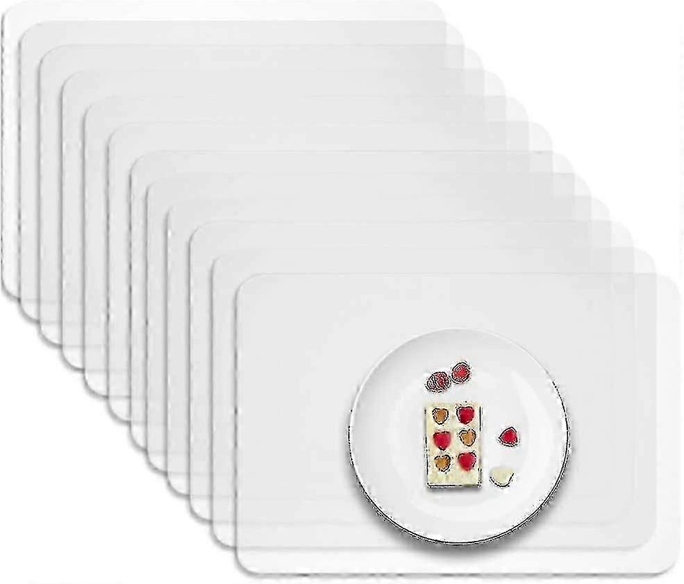 12 Pcs Placemat Transparent Washable, Suitable For Kitchen