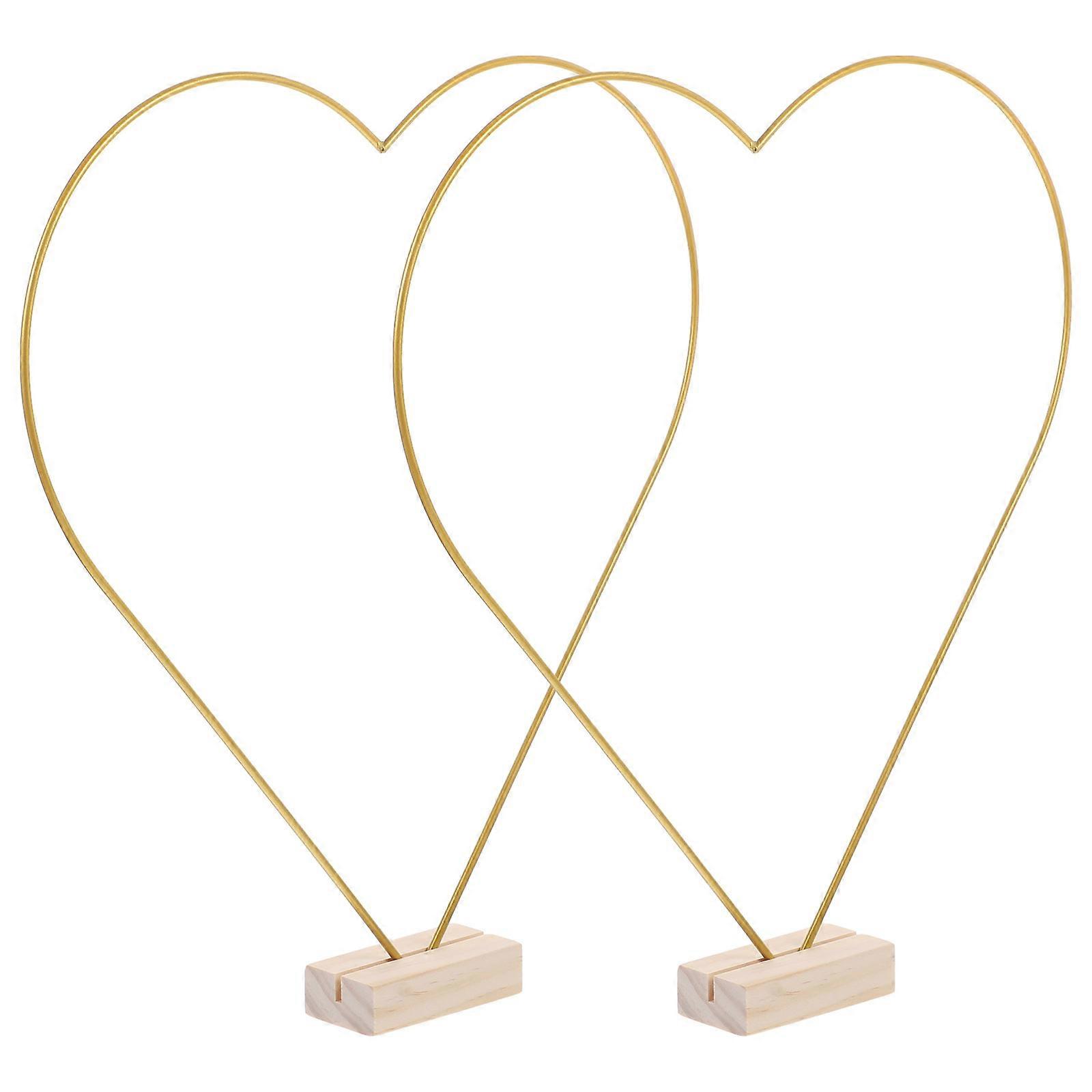 Golden Metal Hoops for DIY Crafts Decor with Strong Wooden Support and Anti-rust Surface 2 Sets