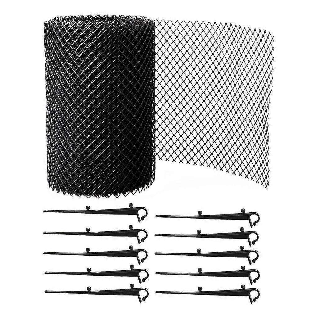 Rain Water Gutter Guard Black Plastic Mesh Prevent Clogging For Garden Use 600cm X 15cm 1 Set