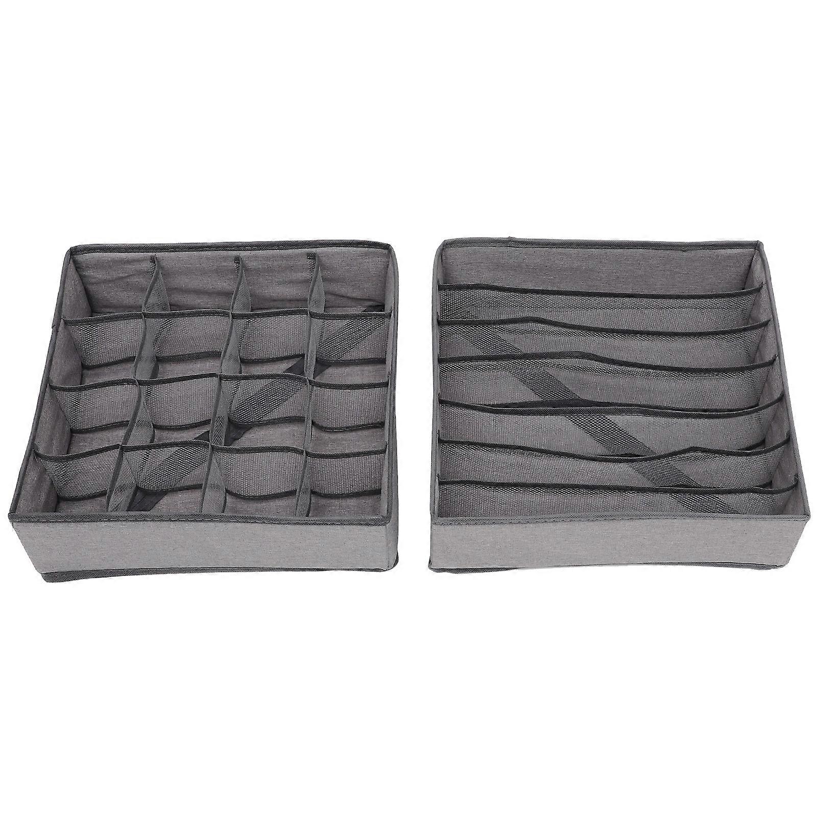 Socks Holder Box Closet Underwear Organizer Storage Box Daily Storage Women Fabric Square Simple and Practical 2Pcs