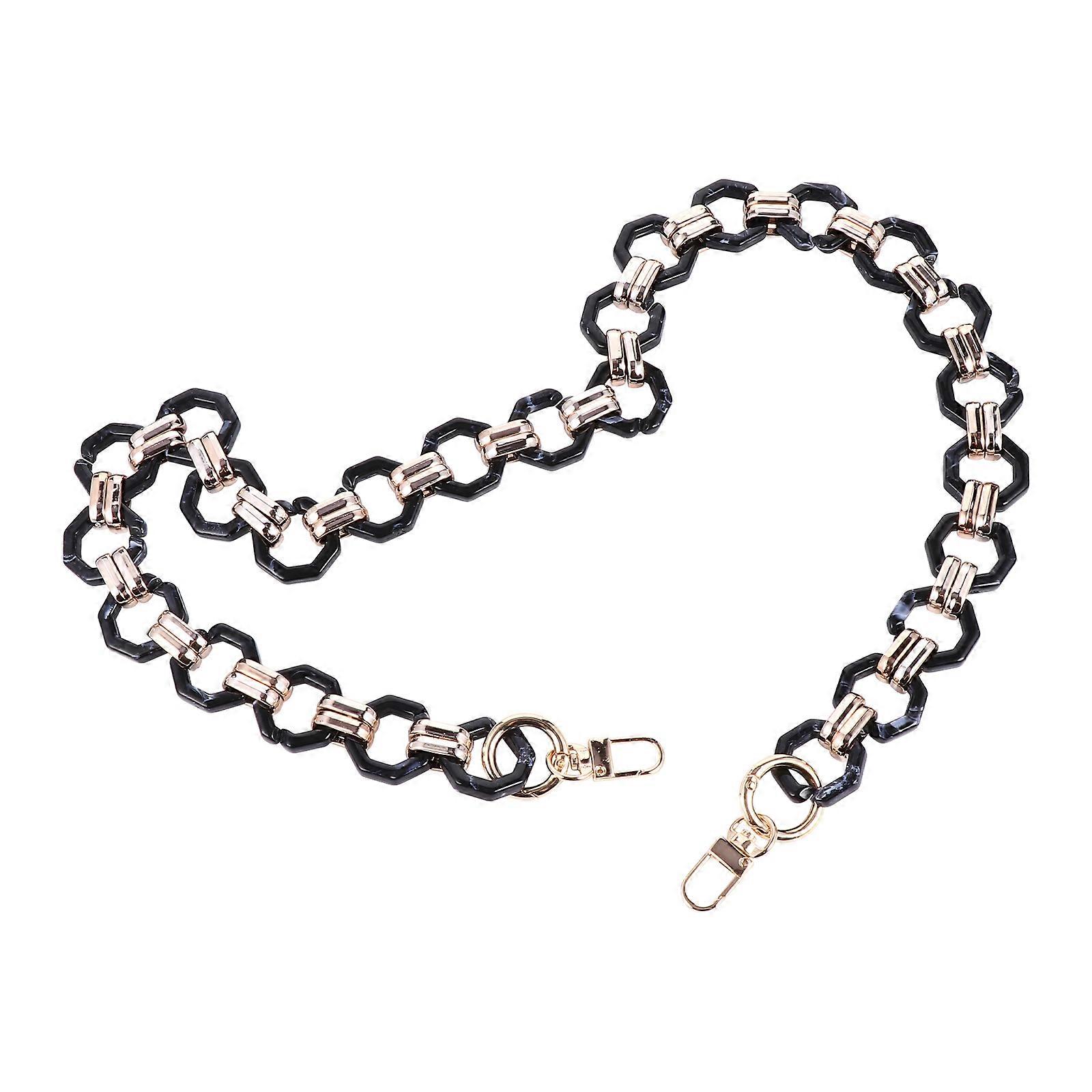 Purse Chain Strap Replacement For Handbag And Shoulder Bag Black Resin Material Load Bearing Function Diy Accessory 1Set