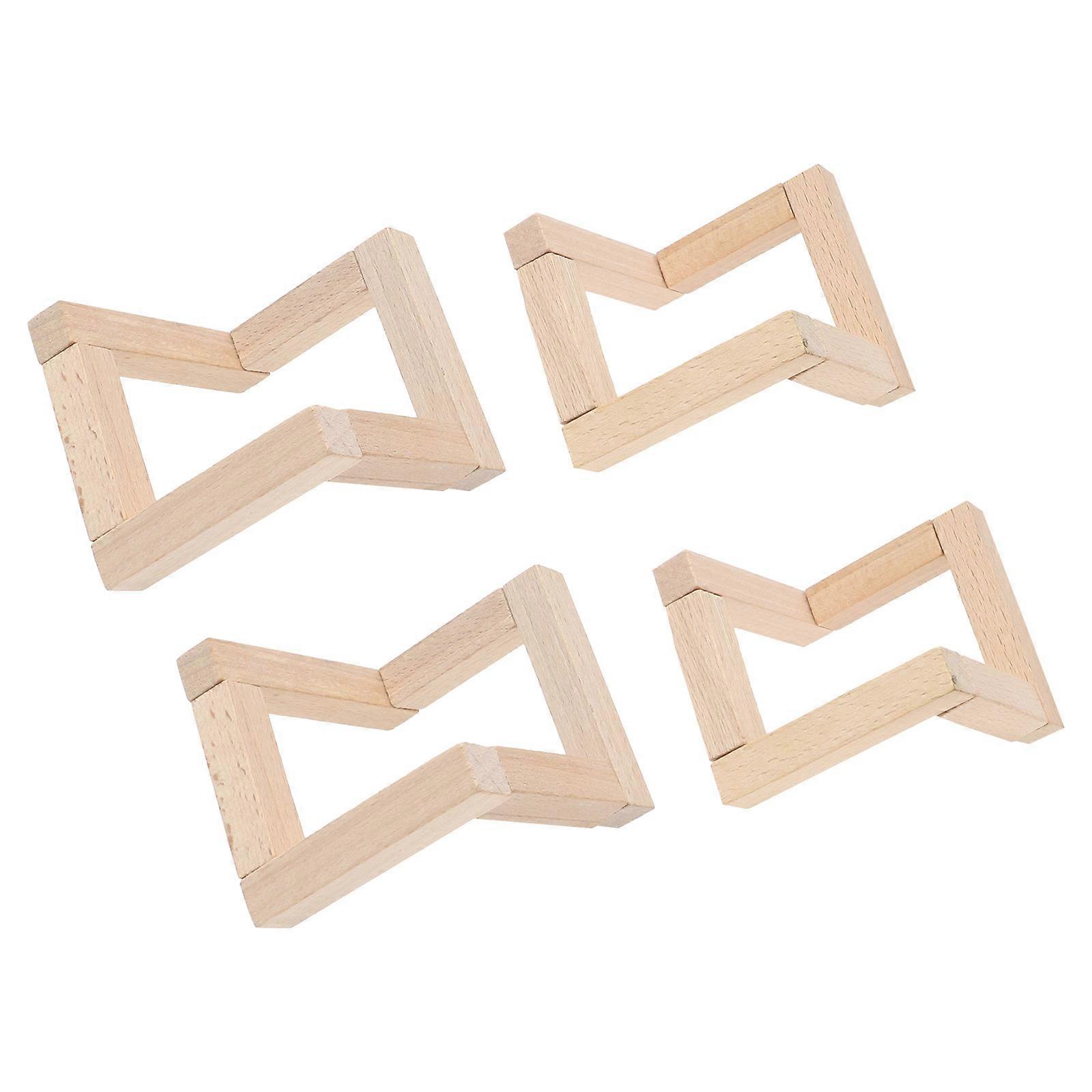 4pcs Creative Solid Wood 3D Printing Moon Lamp Bracket Base